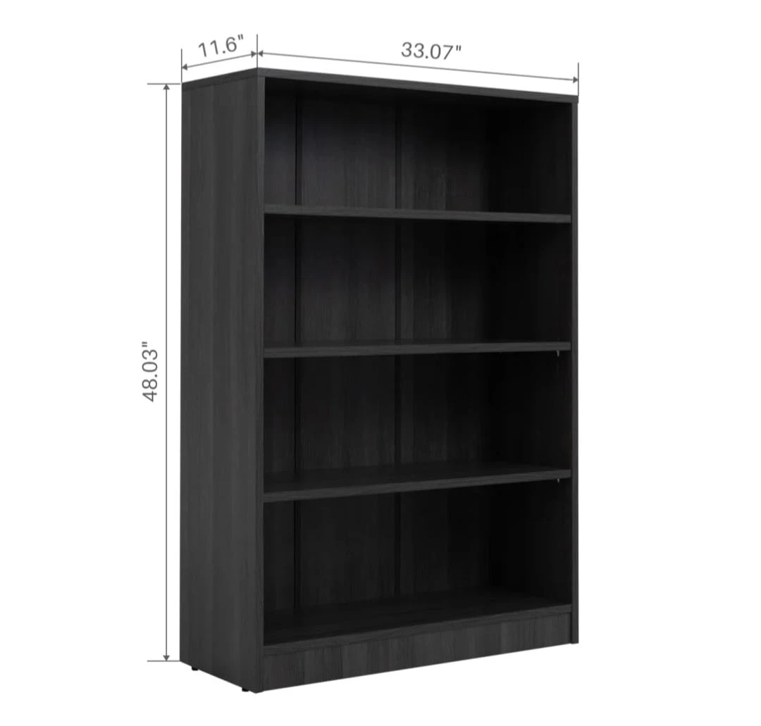 Latitude Run Gibney Standard Bookcase - Grey - photo 4
