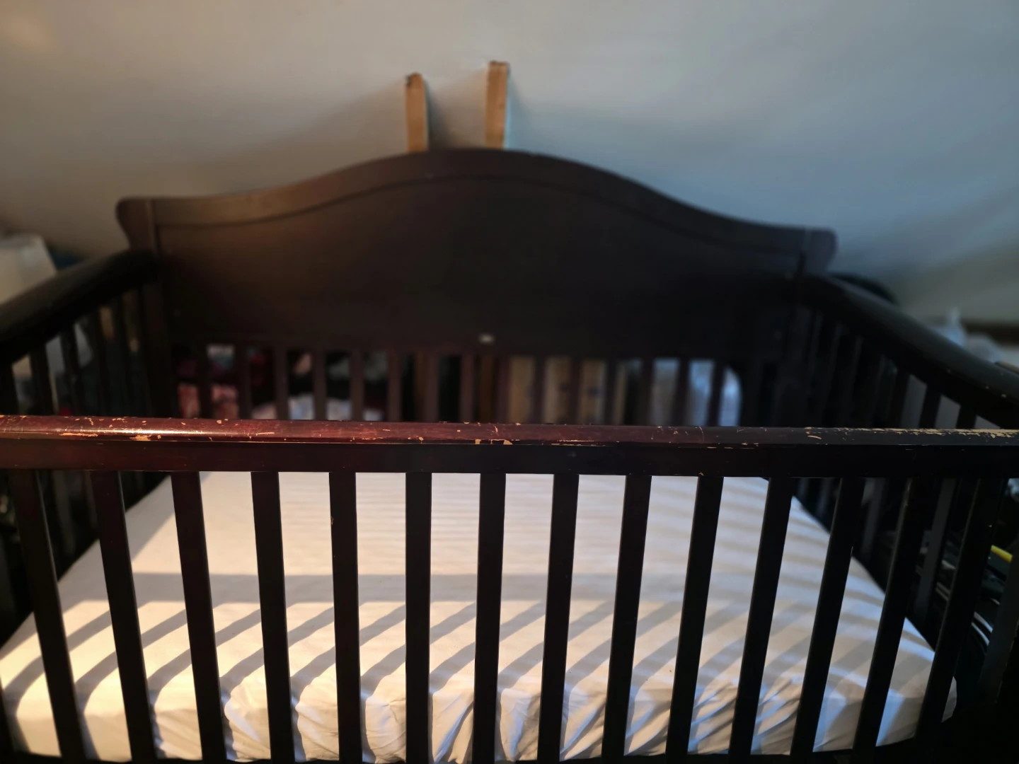 Dark Wood Baby Crib