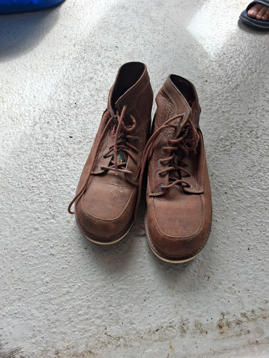 Brown Leather Lace-up Boots