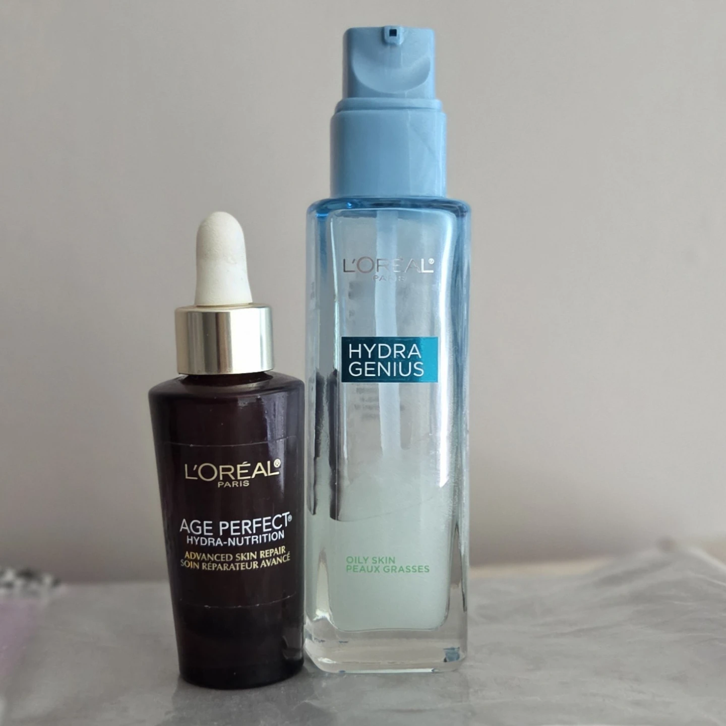 empty L'Oréal Paris glass containers