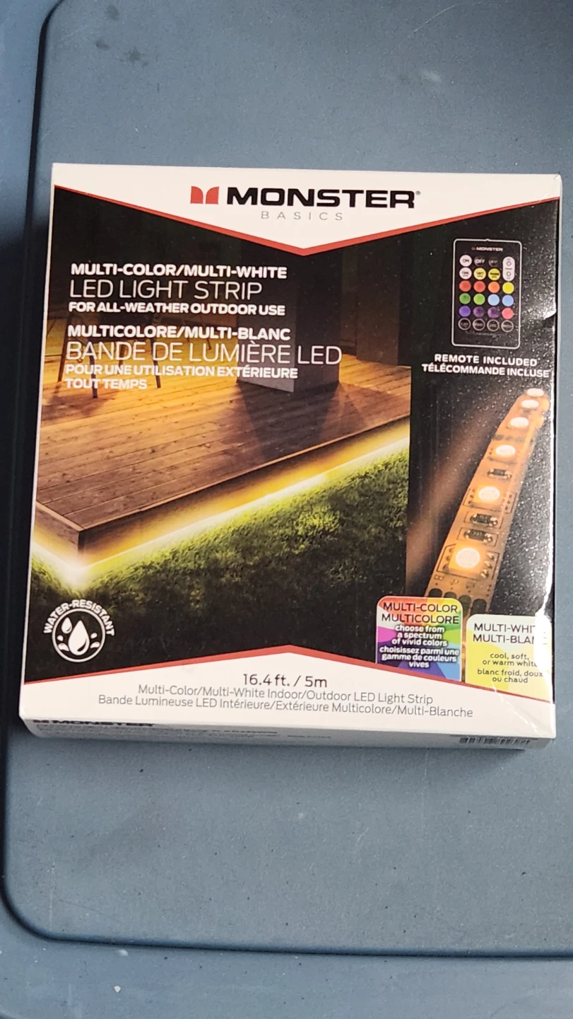 Monster Basics Multi-Color, Multi-White LED Light Strip 16.4 ft.