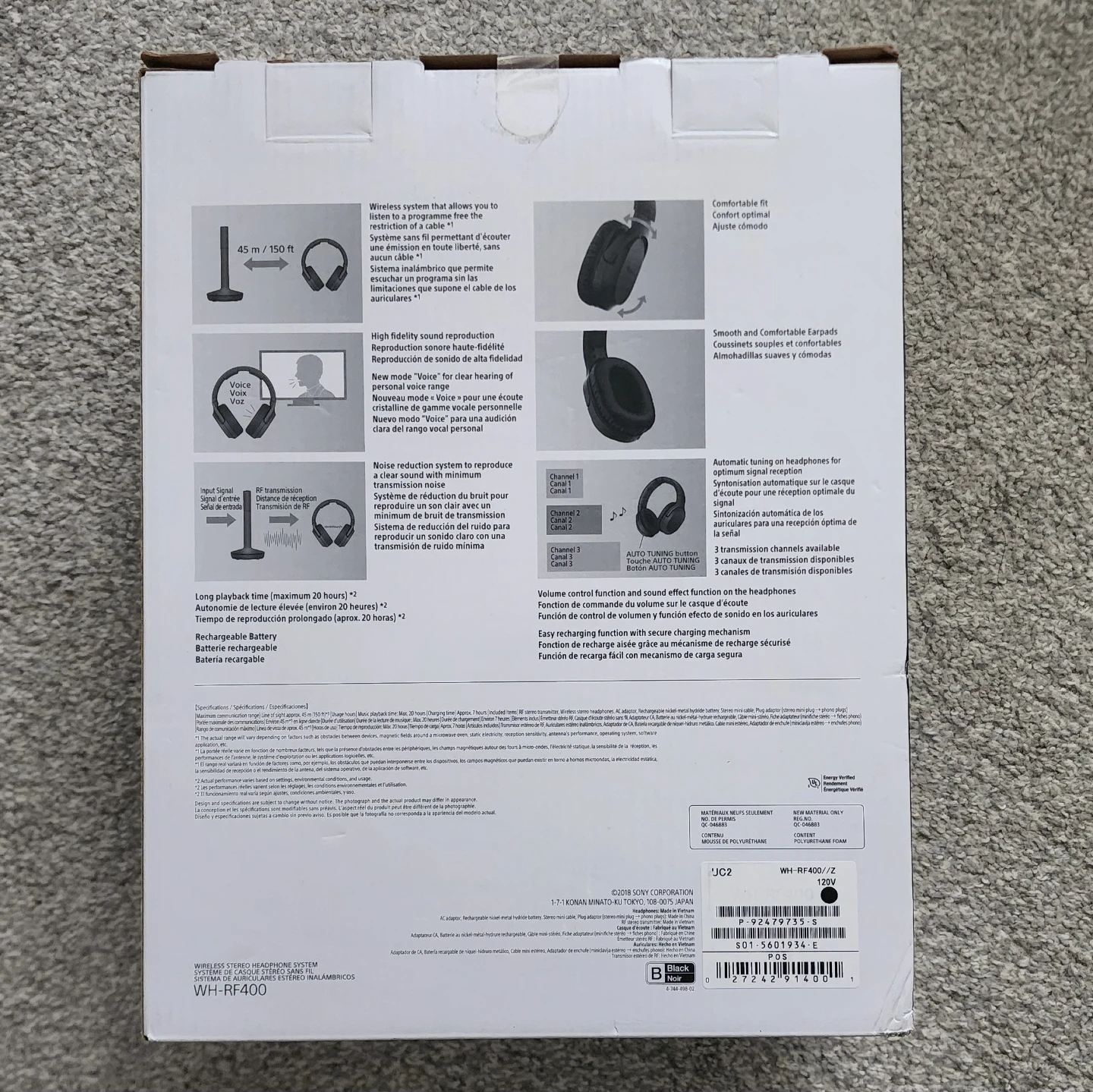 Sony WH-RF400 Wireless Stereo Headphones SEALED - photo 2