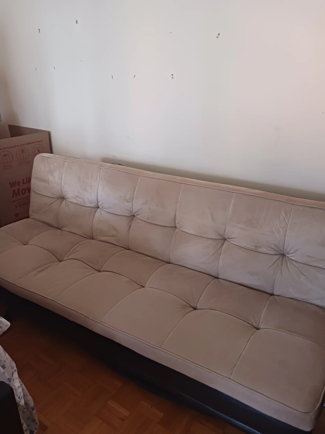 Beige Futon Sofa Bed - photo 3