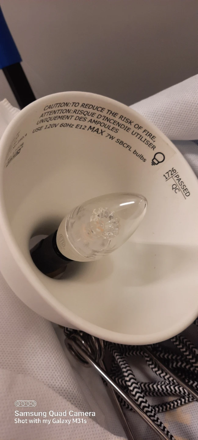 Two White Desk Lamps with Black & White Cords - photo 3