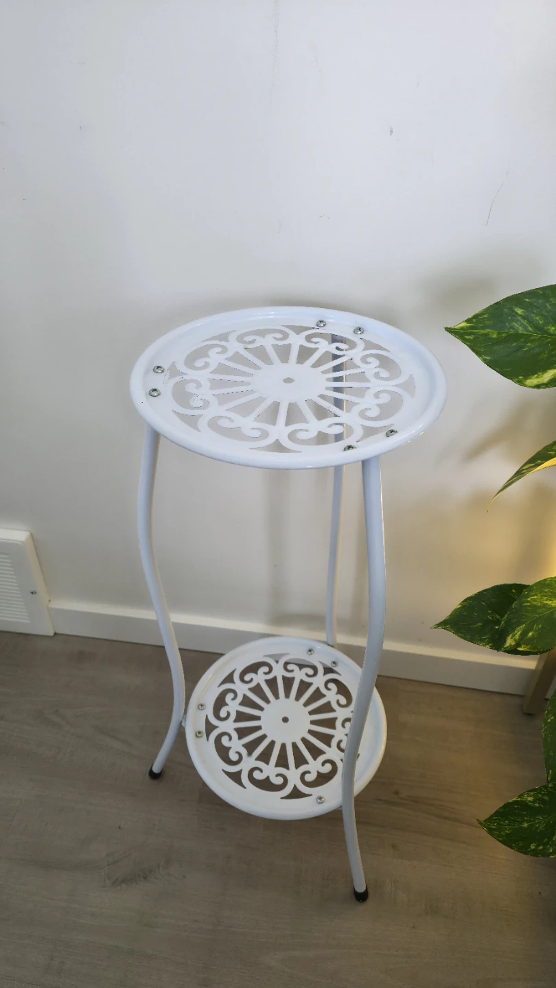 White Metal Plant Stand - photo 2