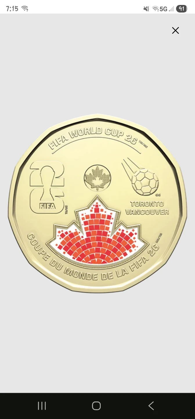 FIFA World Cup 2026 Coin Toronto Vancouver