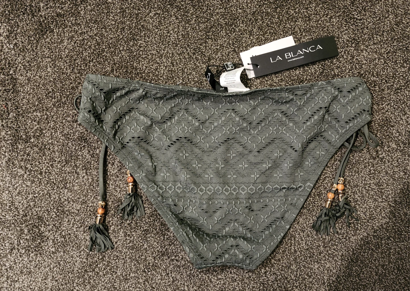 LA BLANCA Women's Swimsuit Bottoms - Olive Green - Size 12 - photo 2