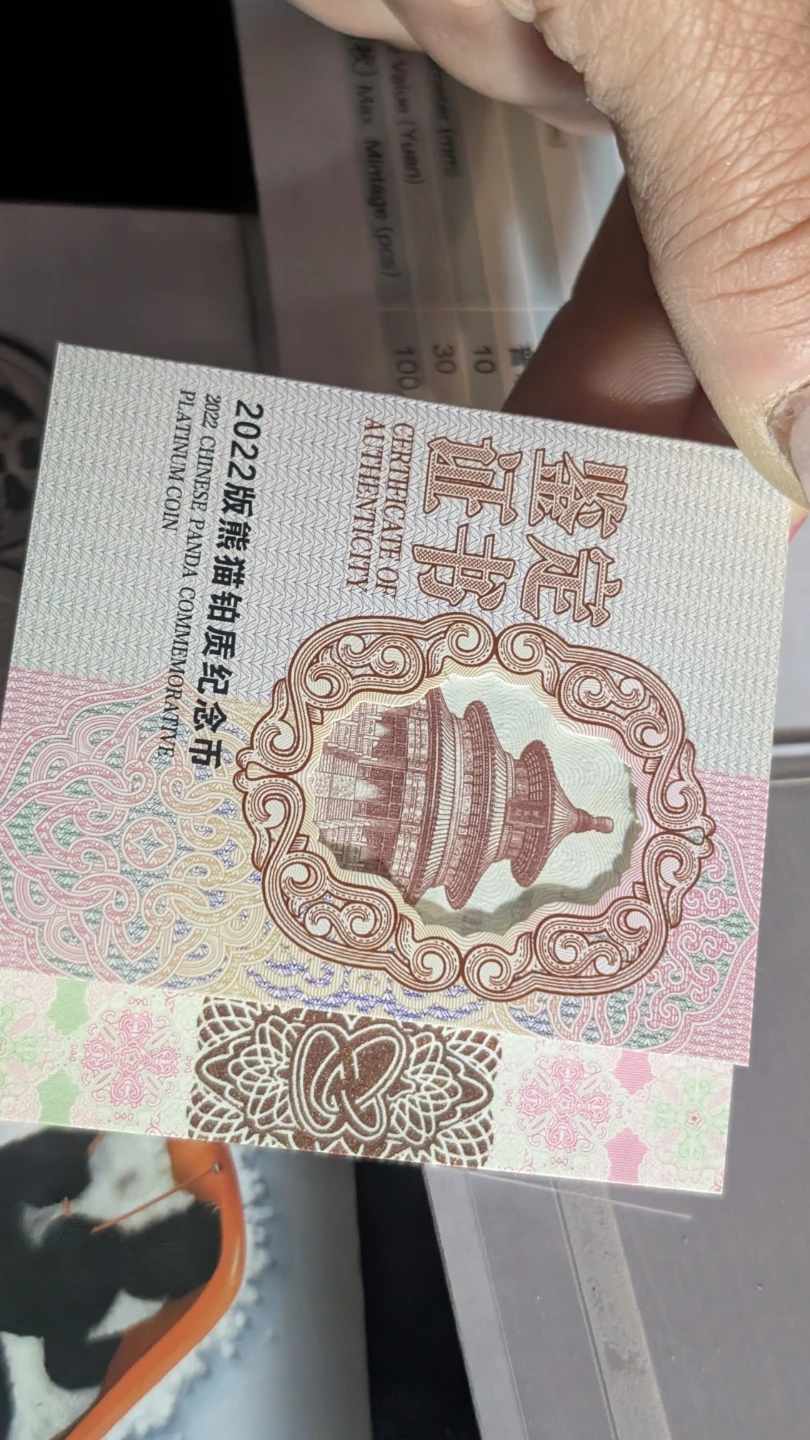 2022 Chinese Panda Commemorative Platinum Coin - photo 2