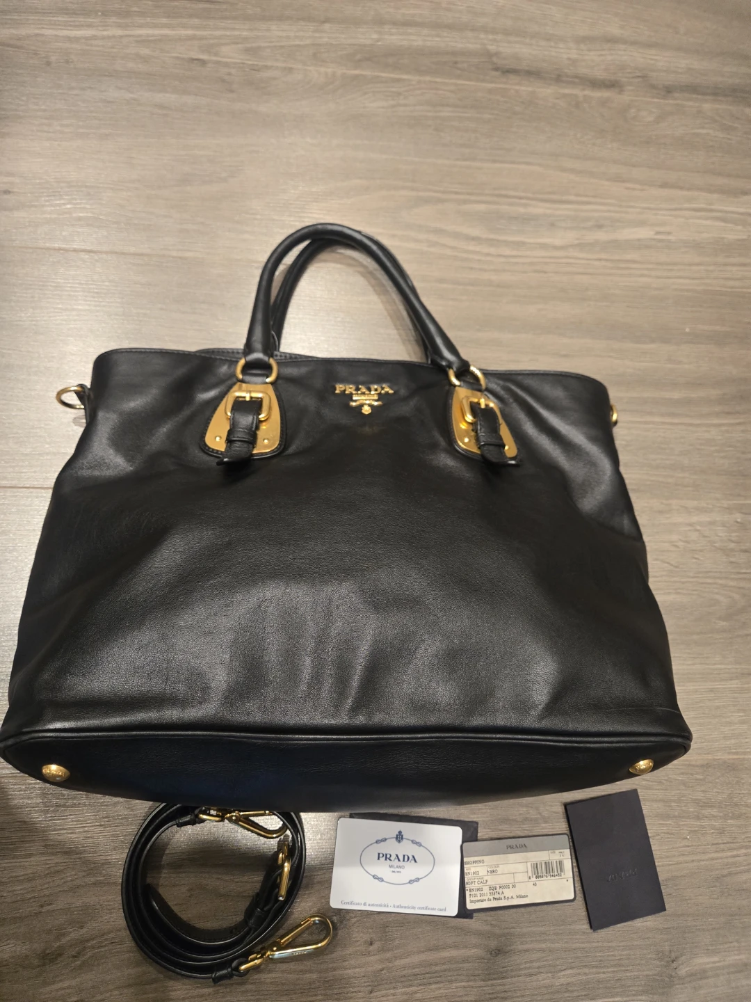 Authentic Prada Soft Calf Leather Tote Bag (BN1902) - photo 2