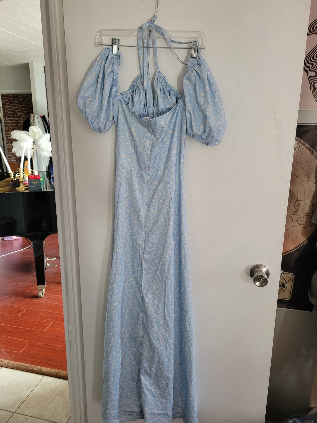 Light Blue Floral Maxi Dress - photo 2