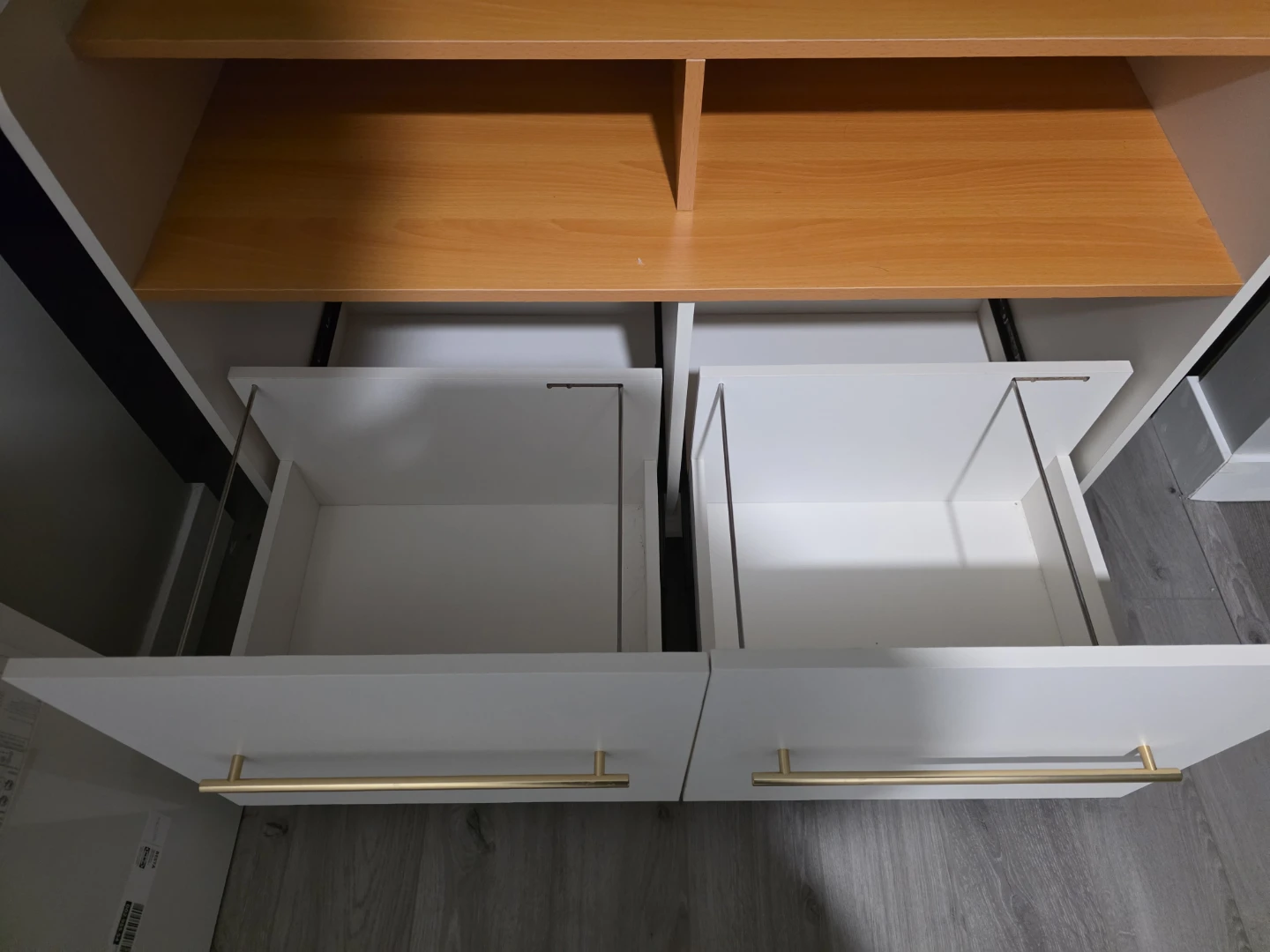 White and Wood 2-Drawer filing cabinet Storage Unit - photo 2