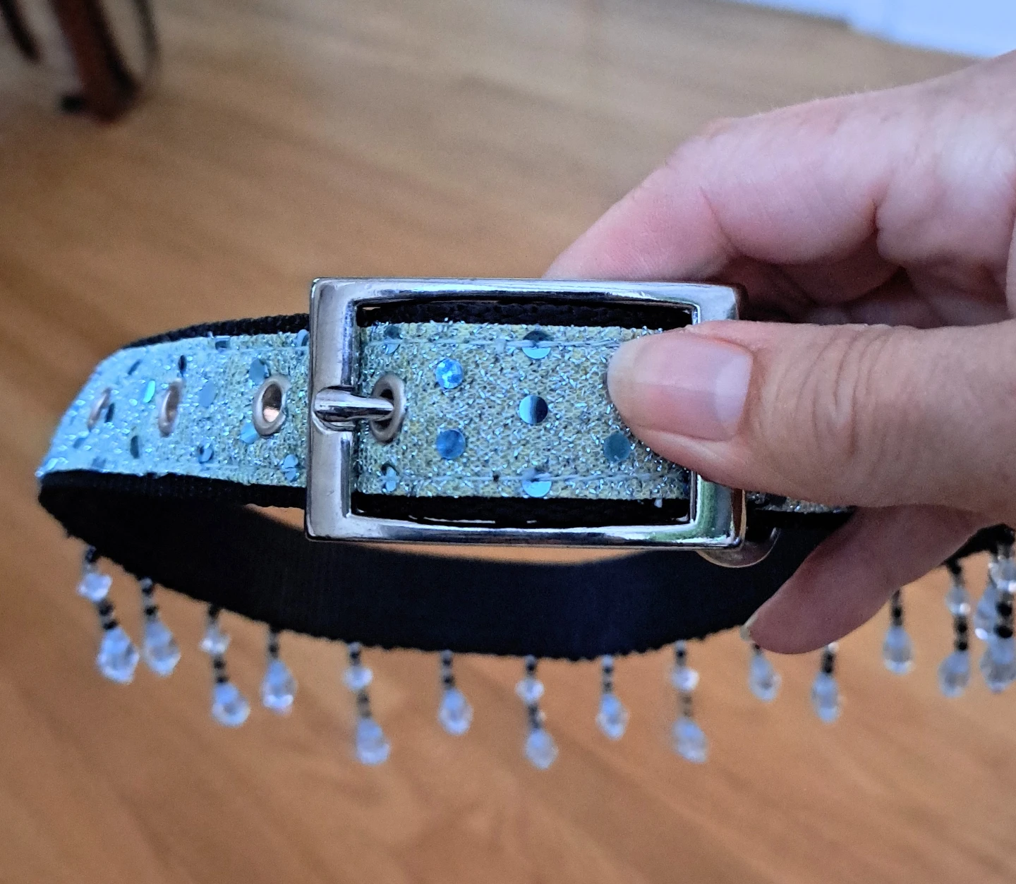 Blue Beaded Dog Collar