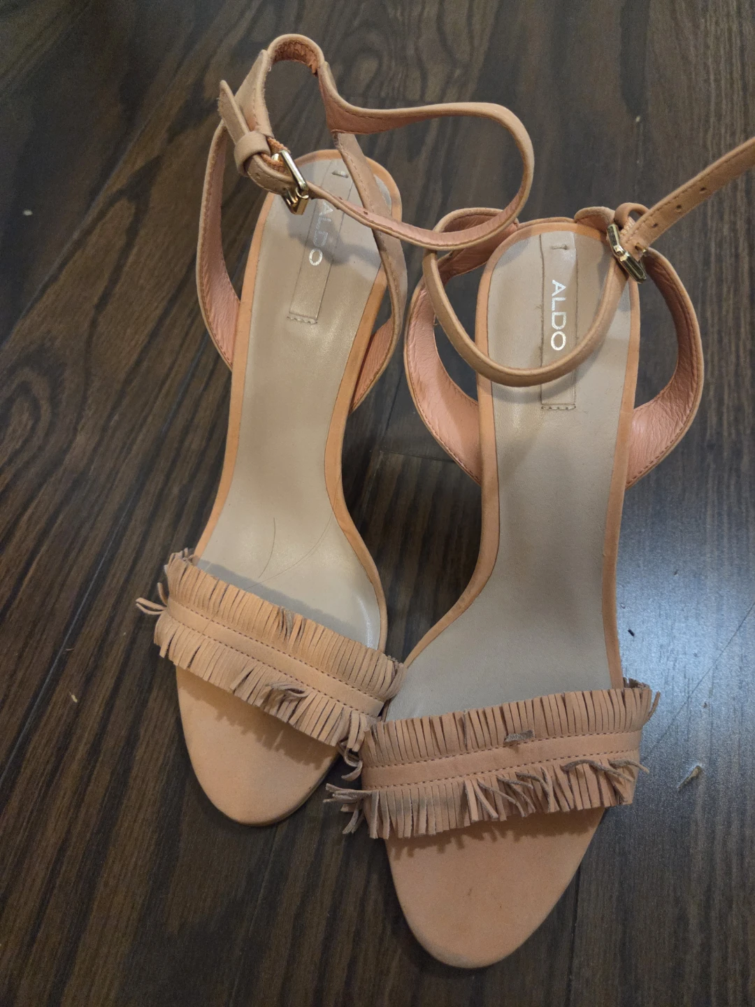 ALDO Peach Fringe High Heel Sandals