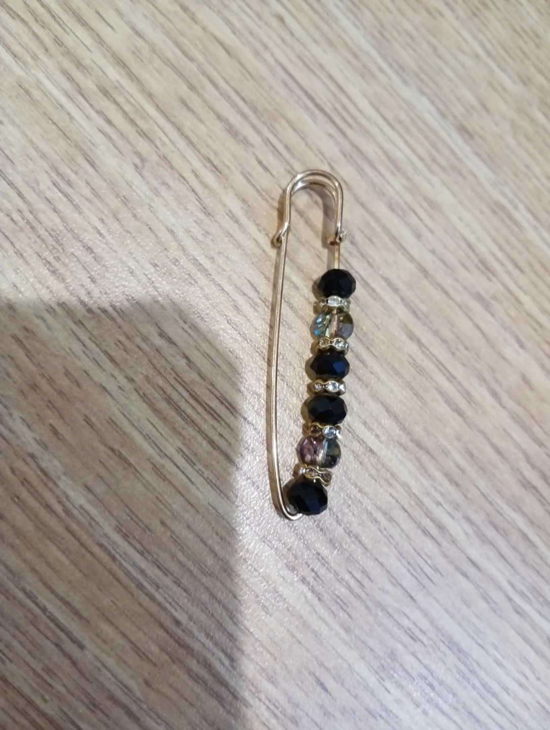 Beaded Safety Pin Brooch