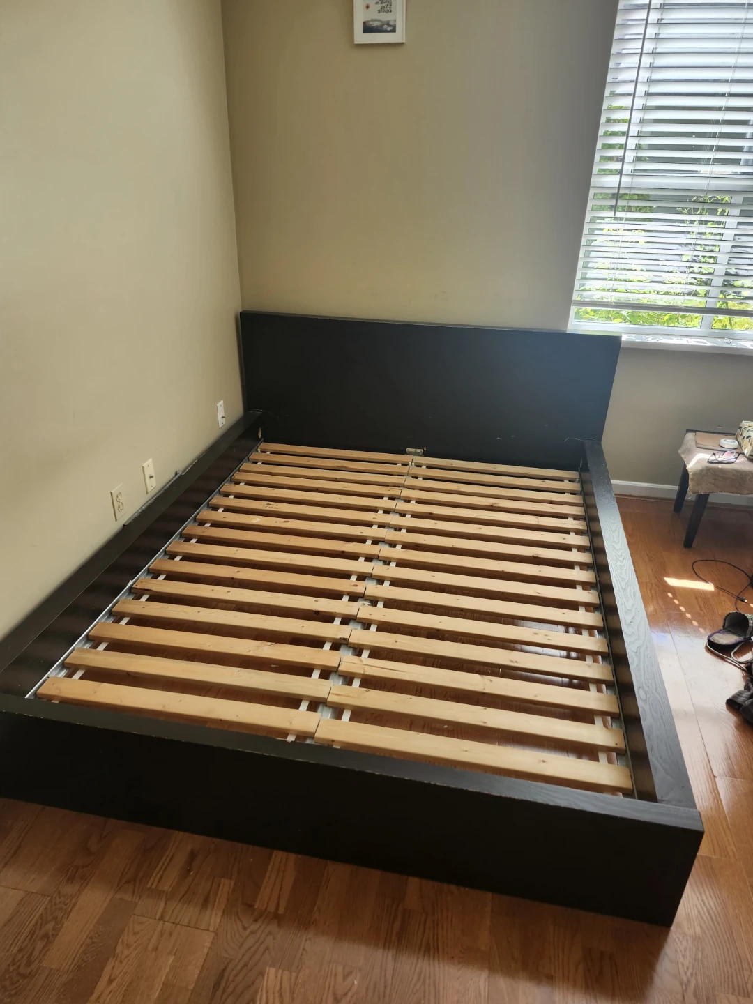 Dark Brown Bed Frame with Slats