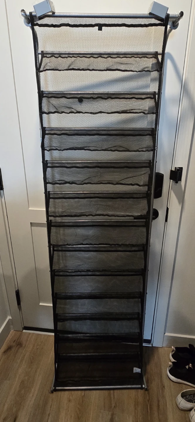 Black Mesh 10-Tier Over-the-Door Shoe Organizer - photo 3