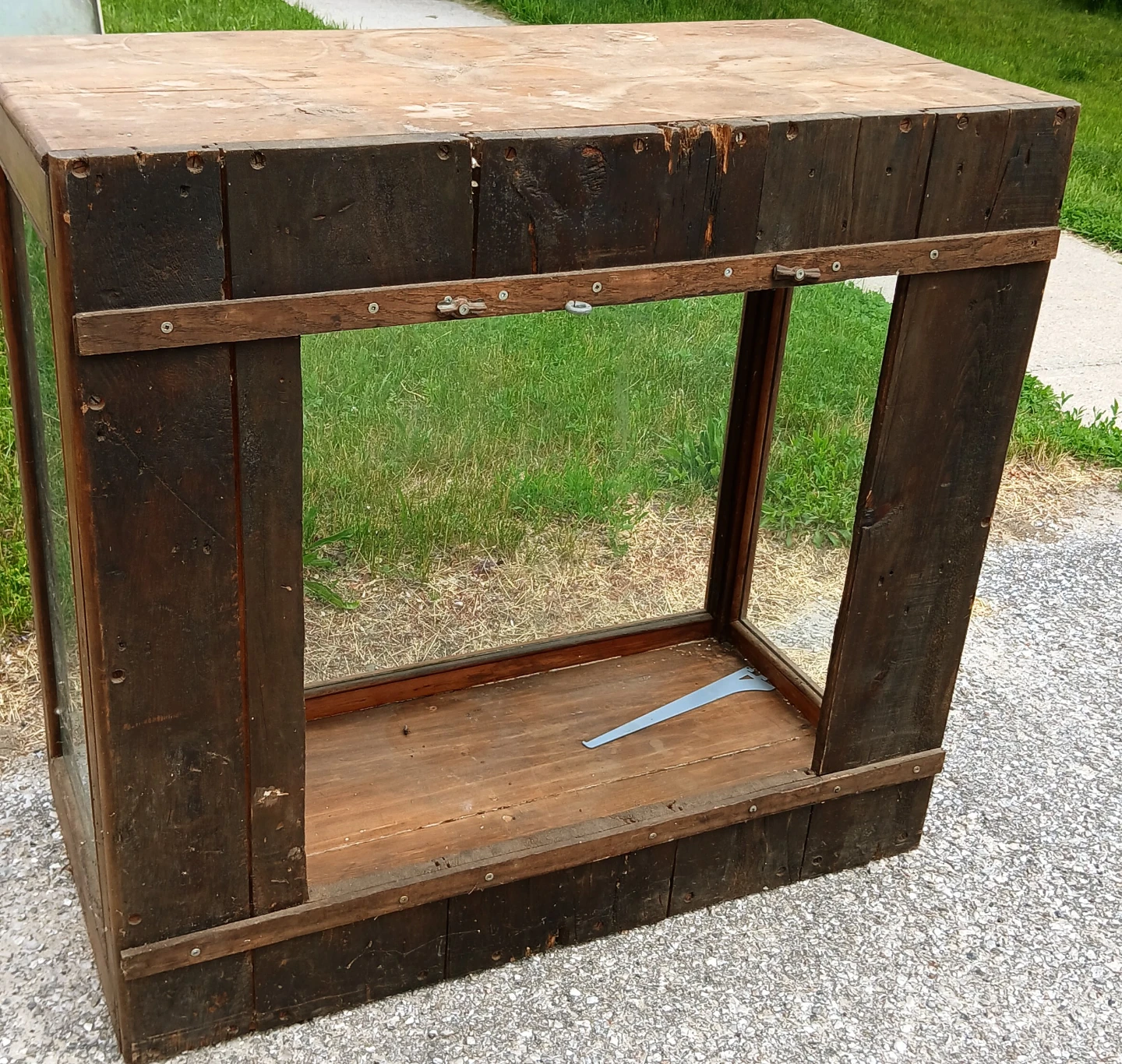 Antique Wooden Display Case with Glass - photo 3