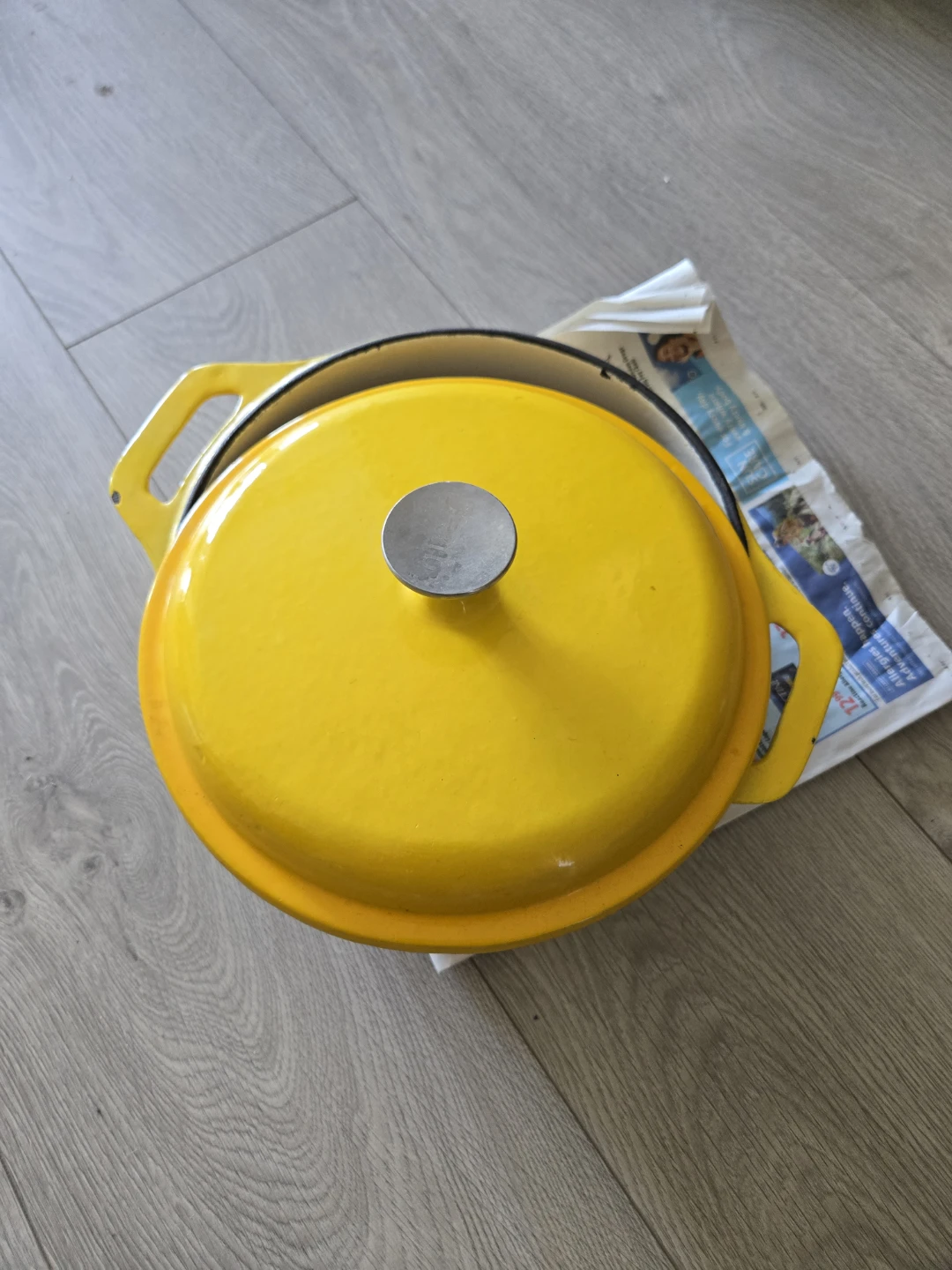Denby Yellow Cast Iron Dutch Oven
