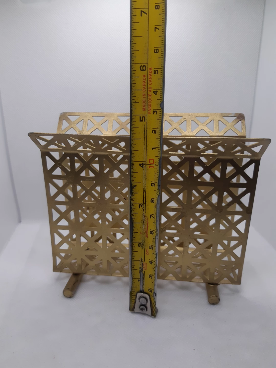 Art Deco MCM gold metal napkin holder - photo 5