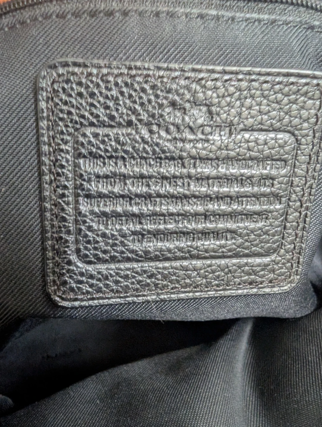 Coach ⚽ Black Pebbled Leather Hand Bag - photo 4
