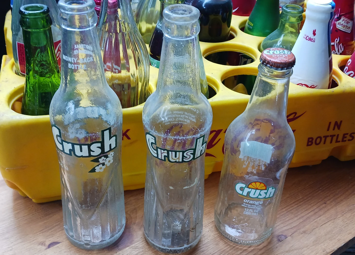 Collection of vintage soda bottles and crate - photo 4