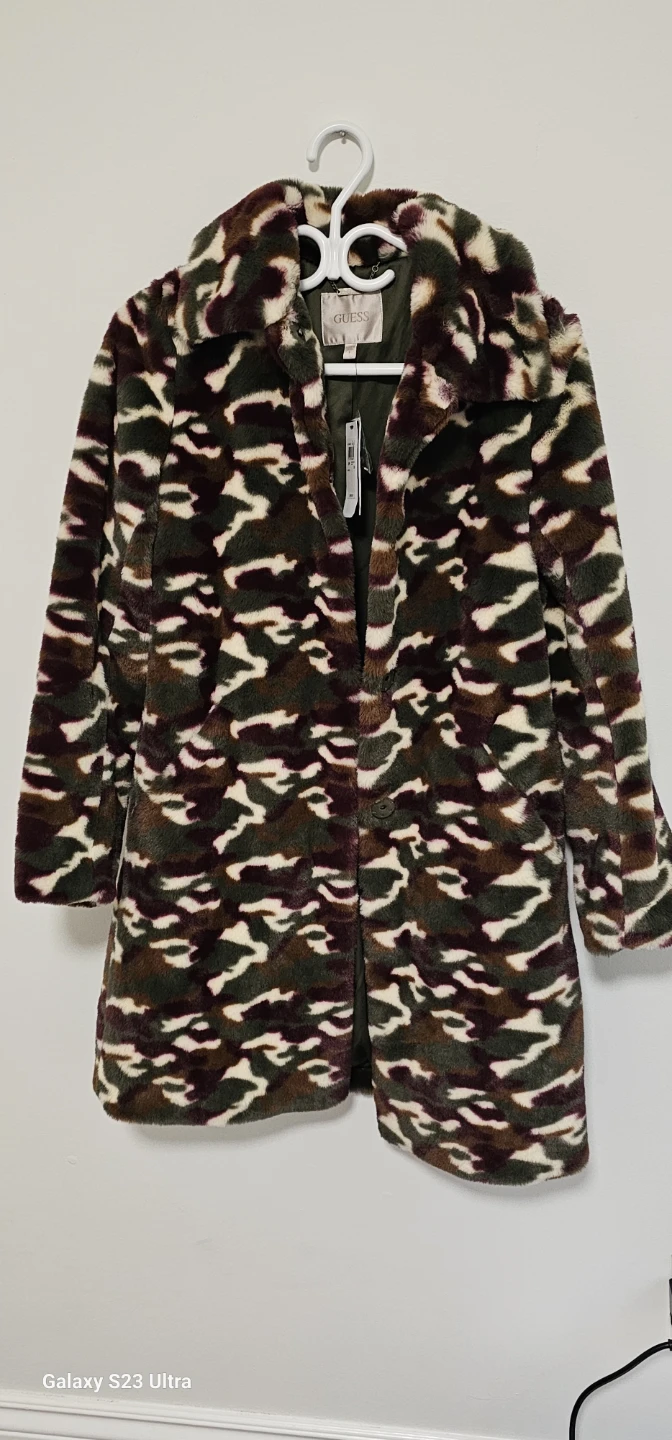 Guess Faux Fur Camo Print Coat - photo 2