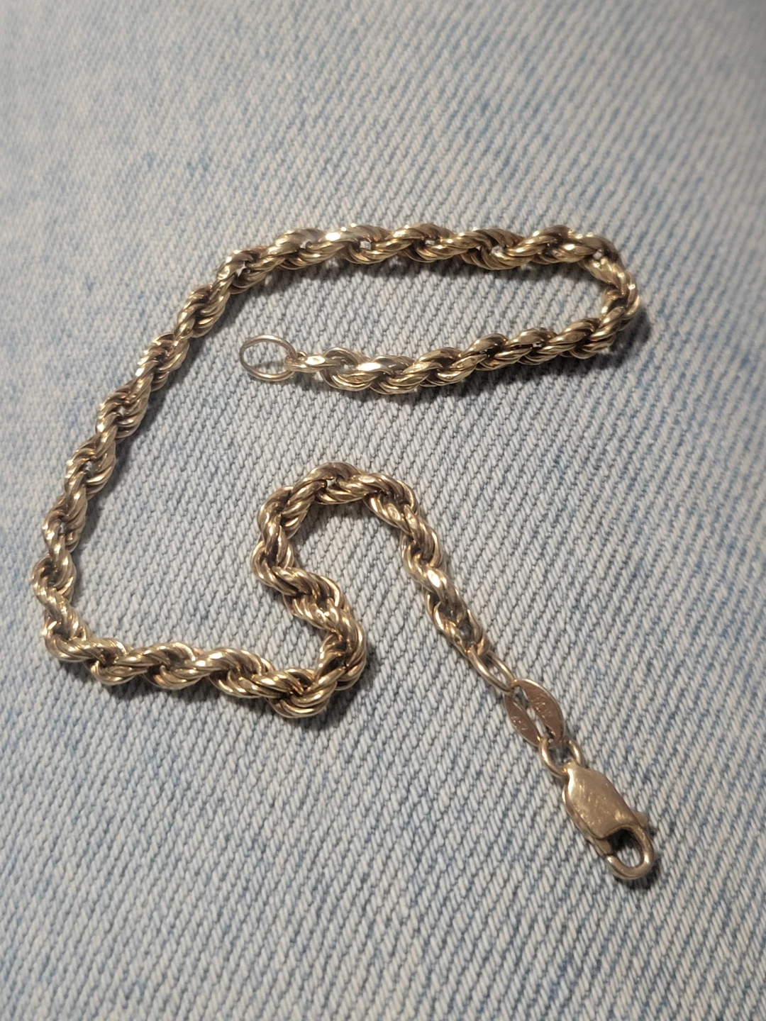 3.4 Gram 10k Men's Gold Rope Bracelet