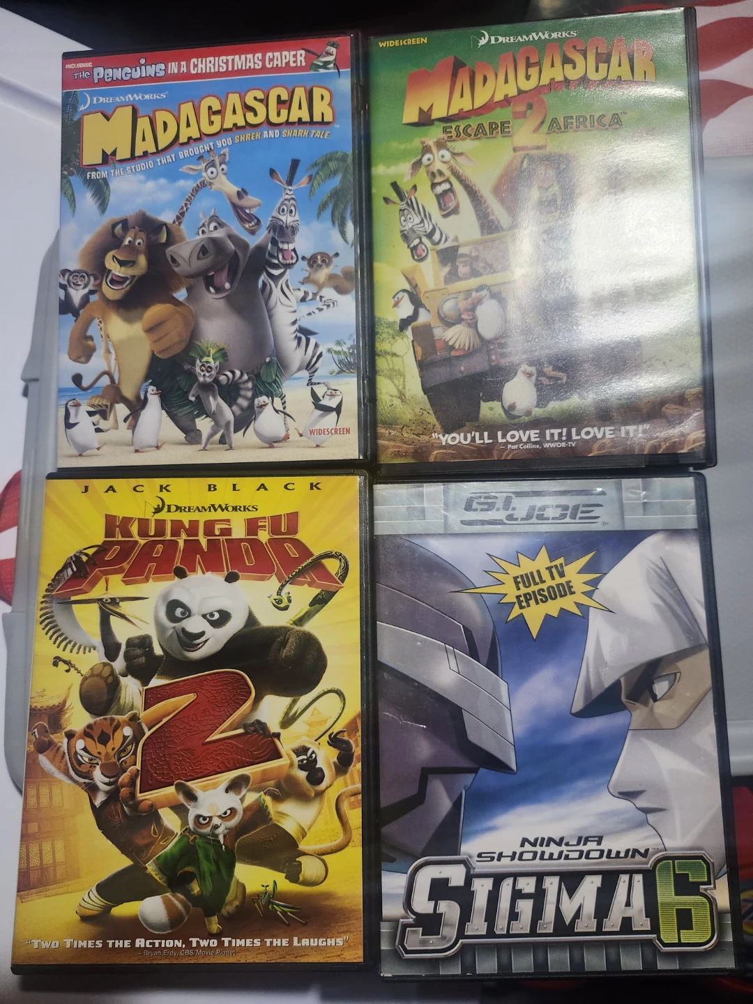 Madagascar, Kung Fu Panda 2 & G.I. Joe Sigma 6 DVDs