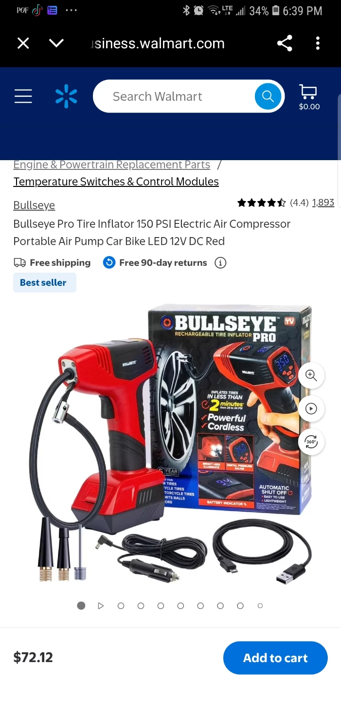 Bullseye Pro Rechargeable Tire Inflator