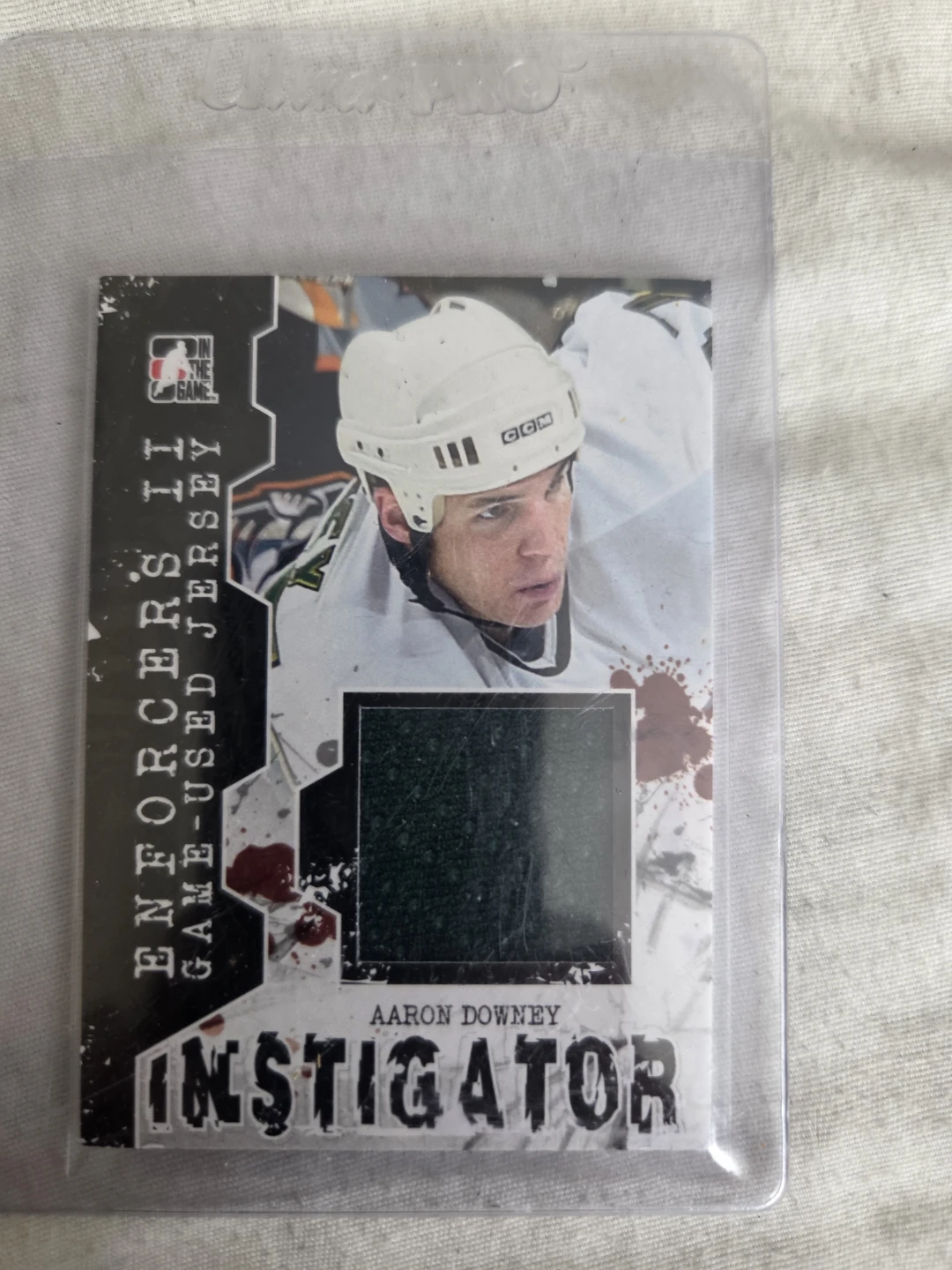 In The Game Enforcers II Aaron Downey Game-Used Jersey Card