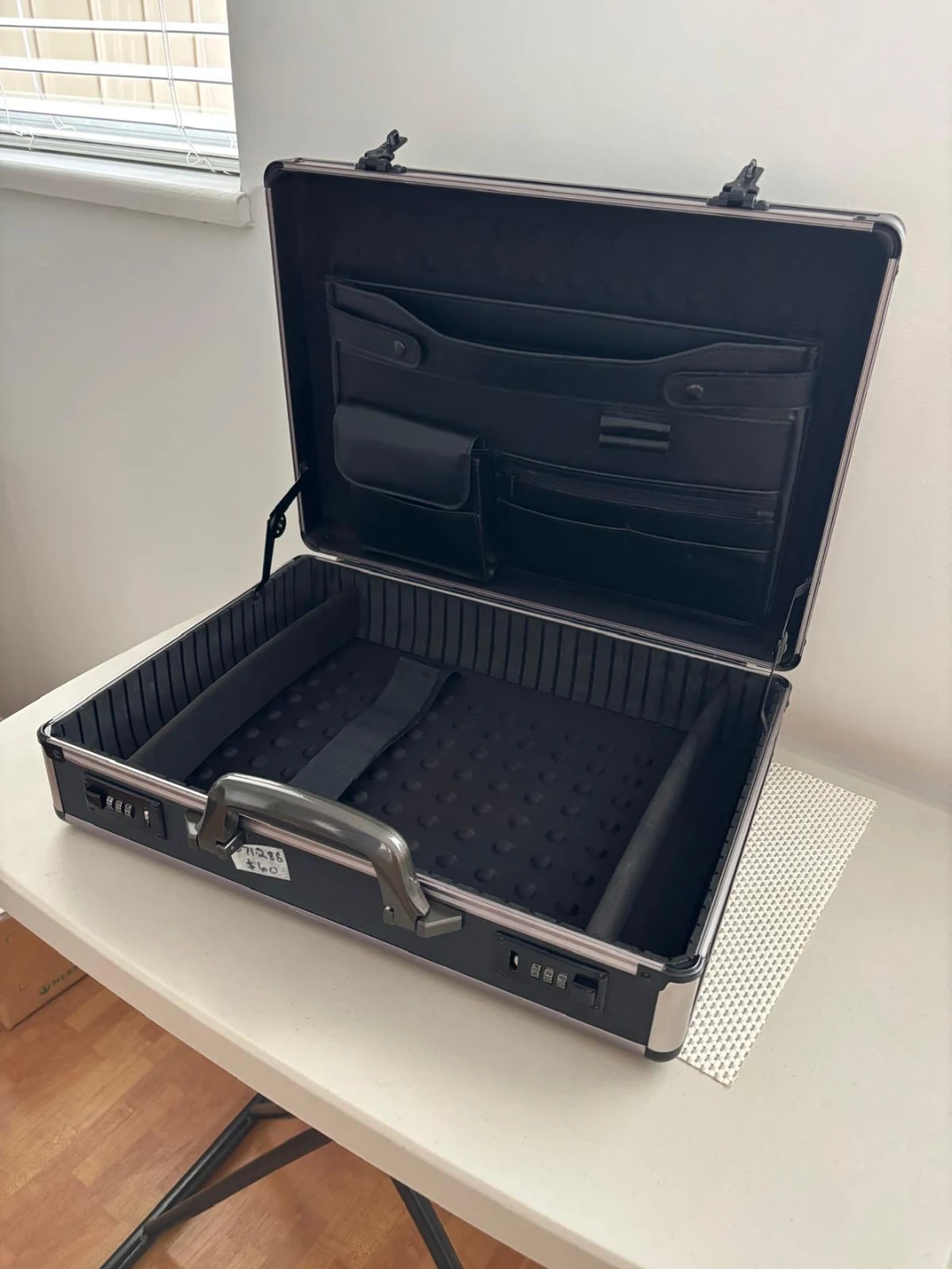 Silver and Black Briefcase with Combination Locks