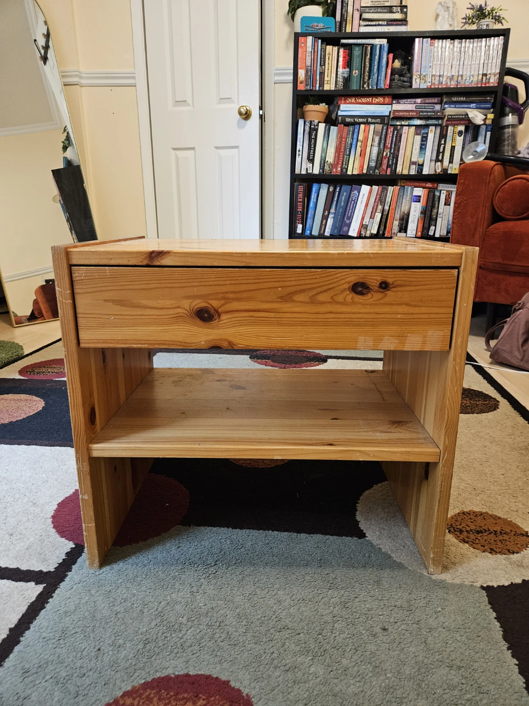 Wooden Nightstand with Drawer
