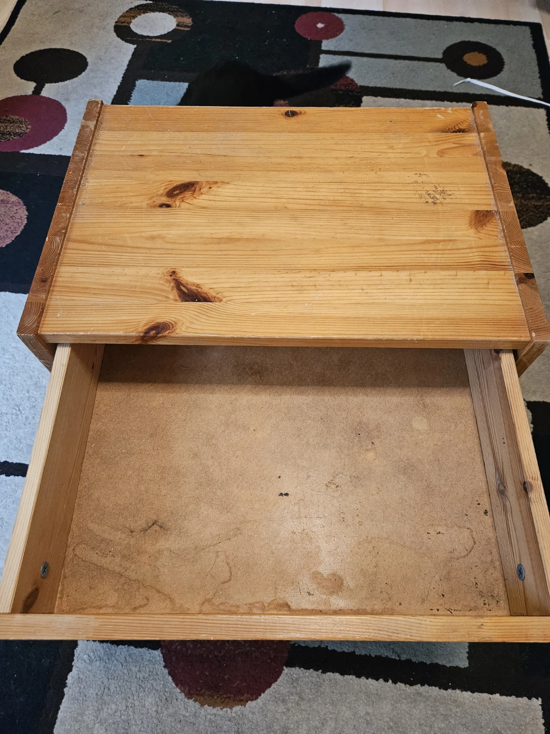 Wooden Nightstand with Drawer - photo 2