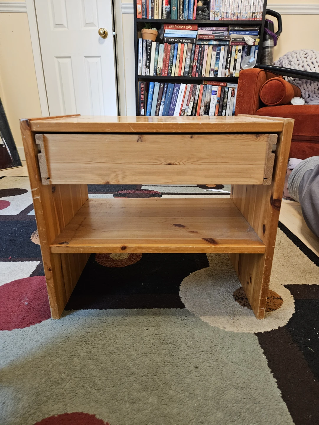 Wooden Nightstand with Drawer - photo 5