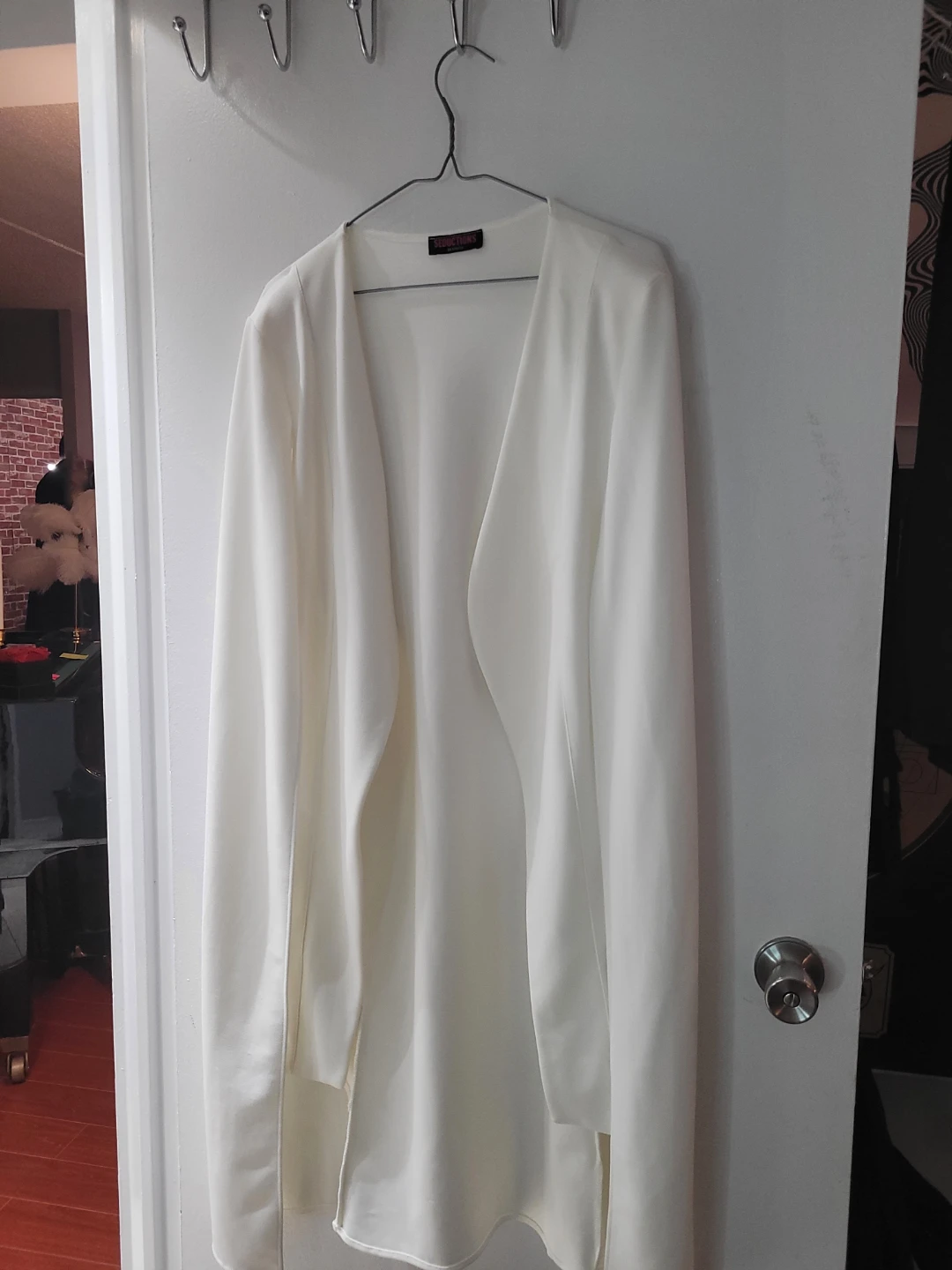 White Open Front Cardigan - sleeveless
