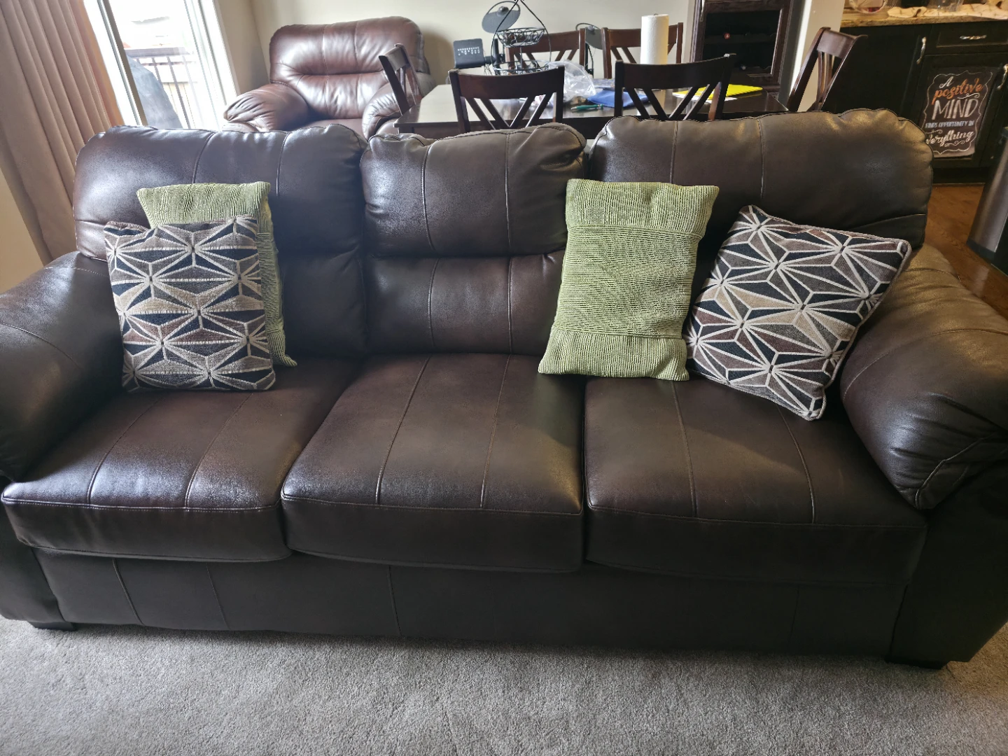**Original Brown Leather Sofa Set for Sale** - photo 2
