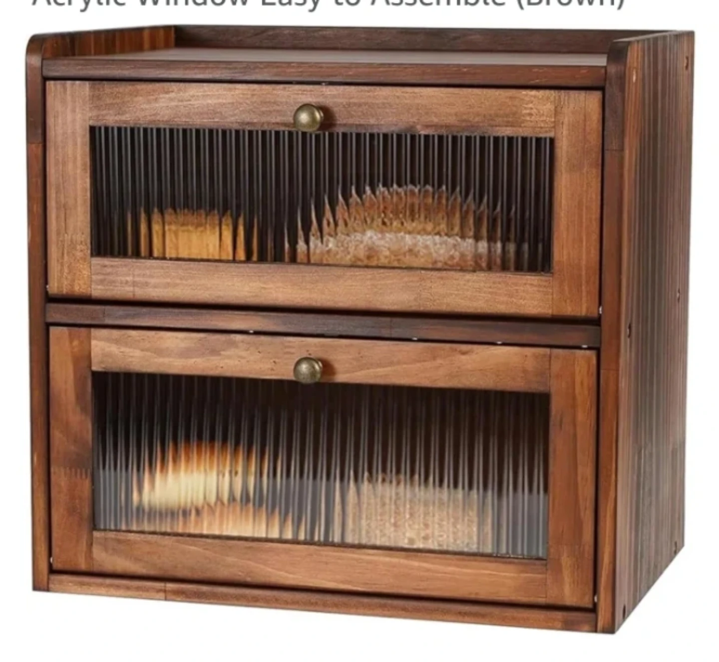 BRAND NEW Wooden Bread Box with Acrylic Window - photo 2