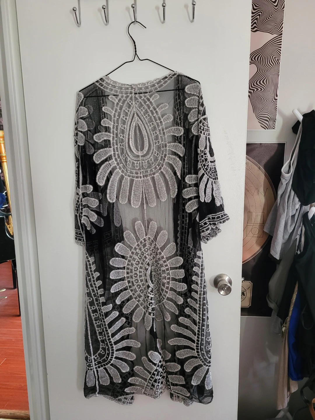 Sheer Embroidered Kimono Cardigan - photo 2
