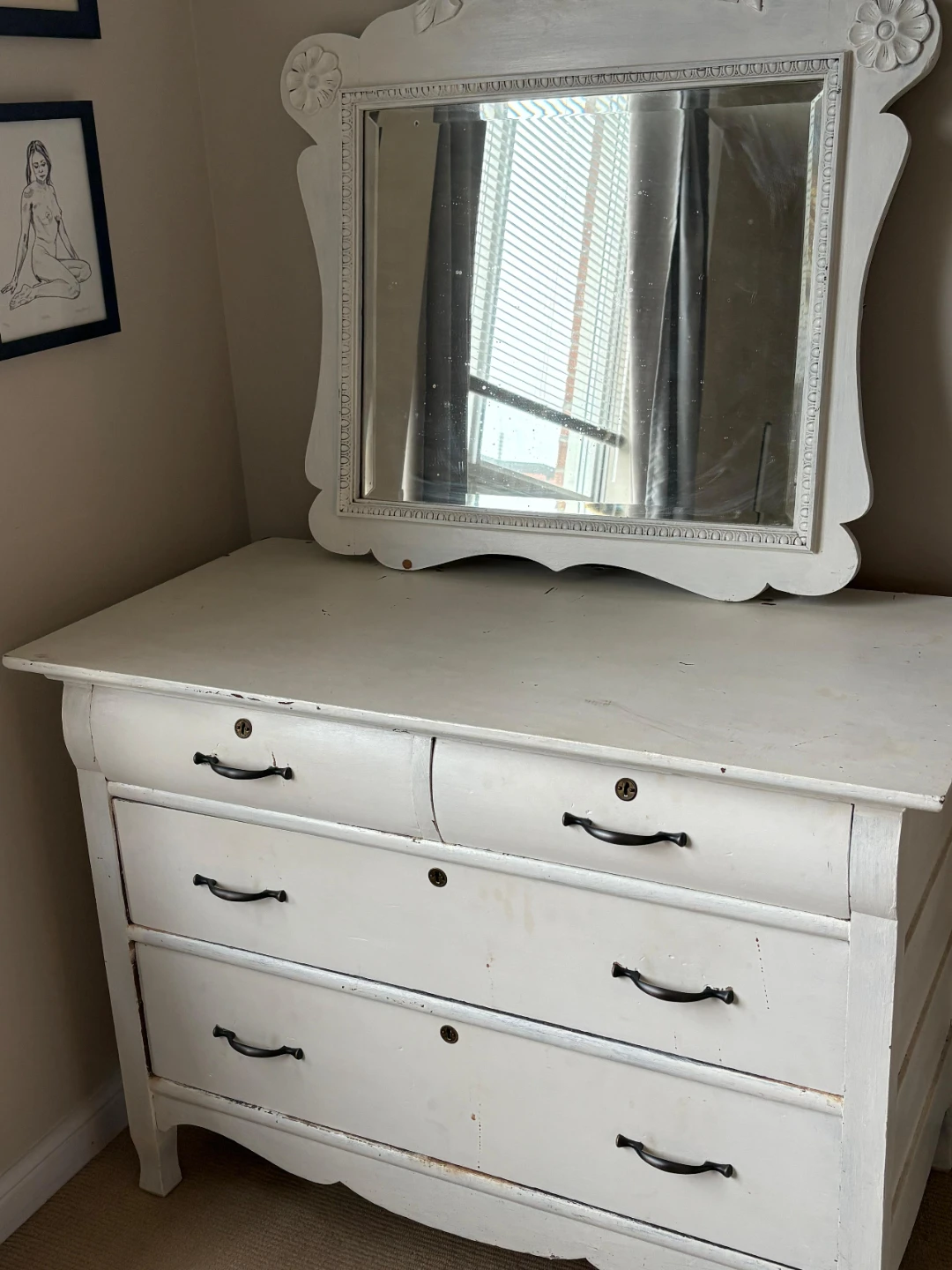 Antique Dresser with Mirror - photo 2