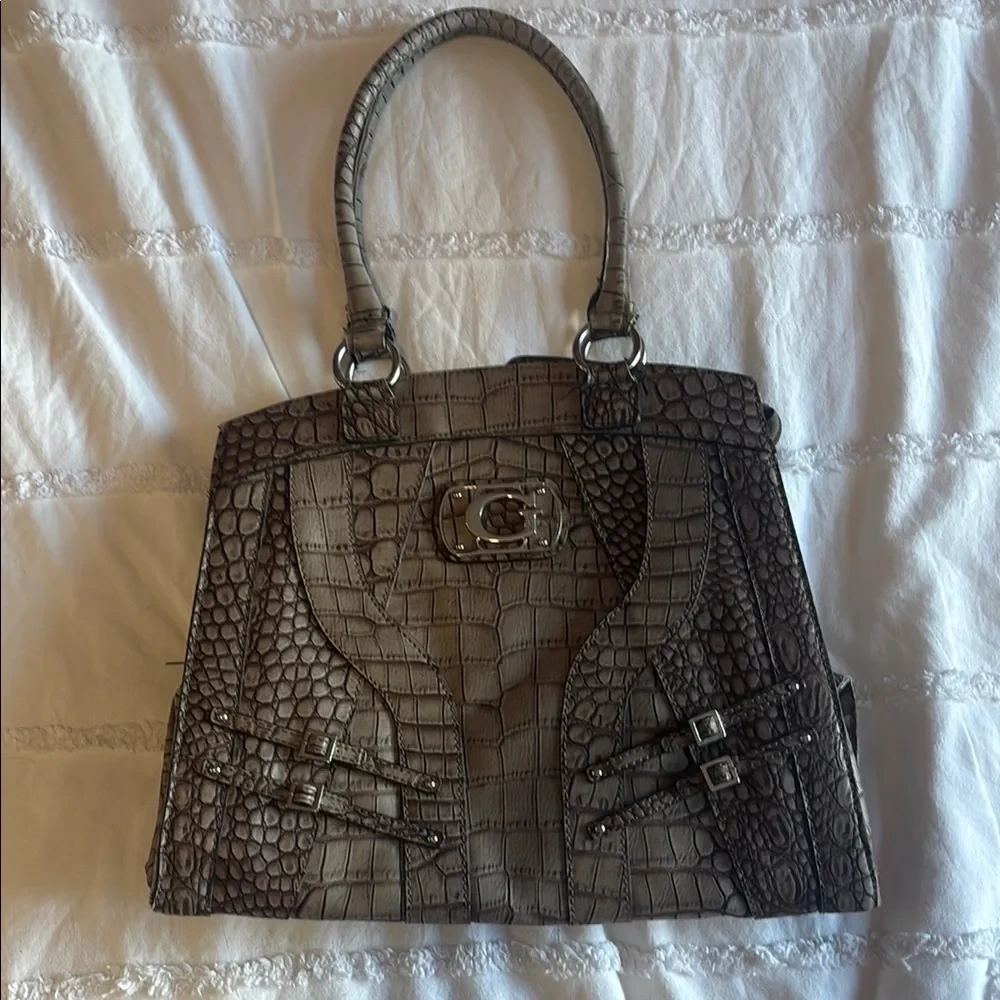 Y2K Guess Crocodile-Embossed Tote Bag - photo 3