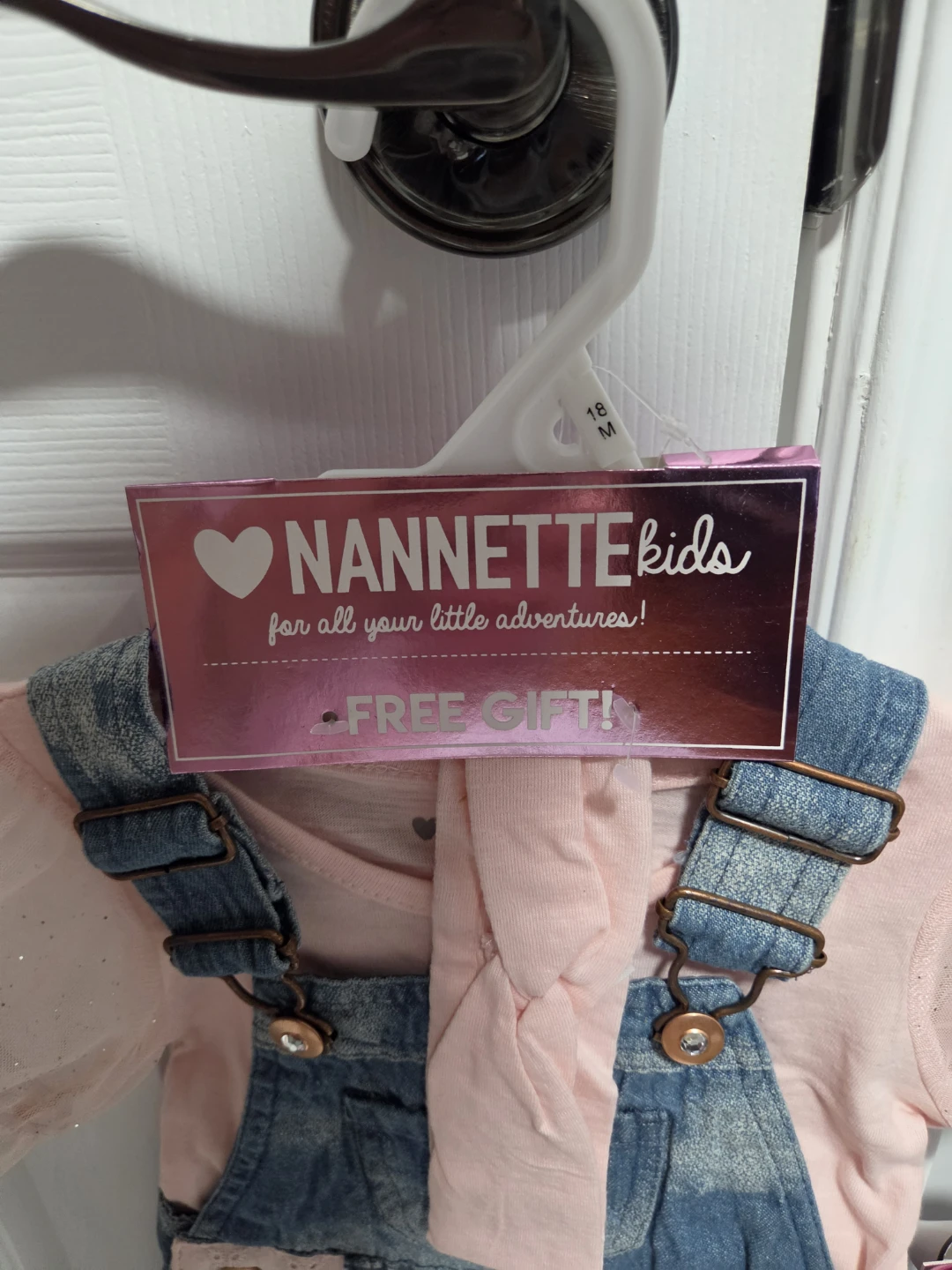 Nannette Kids Baby Girls 2-Piece Set Overalls & Top - photo 2