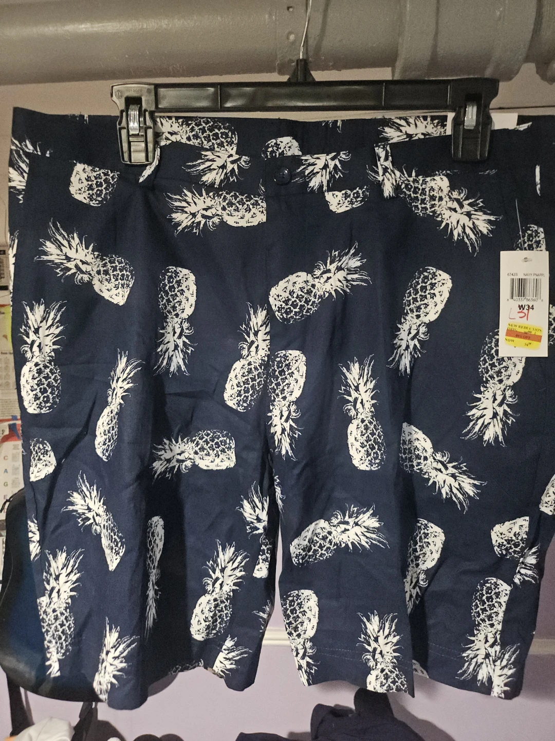 Paisley Gray Navy Pineapple Print Shorts - photo 2