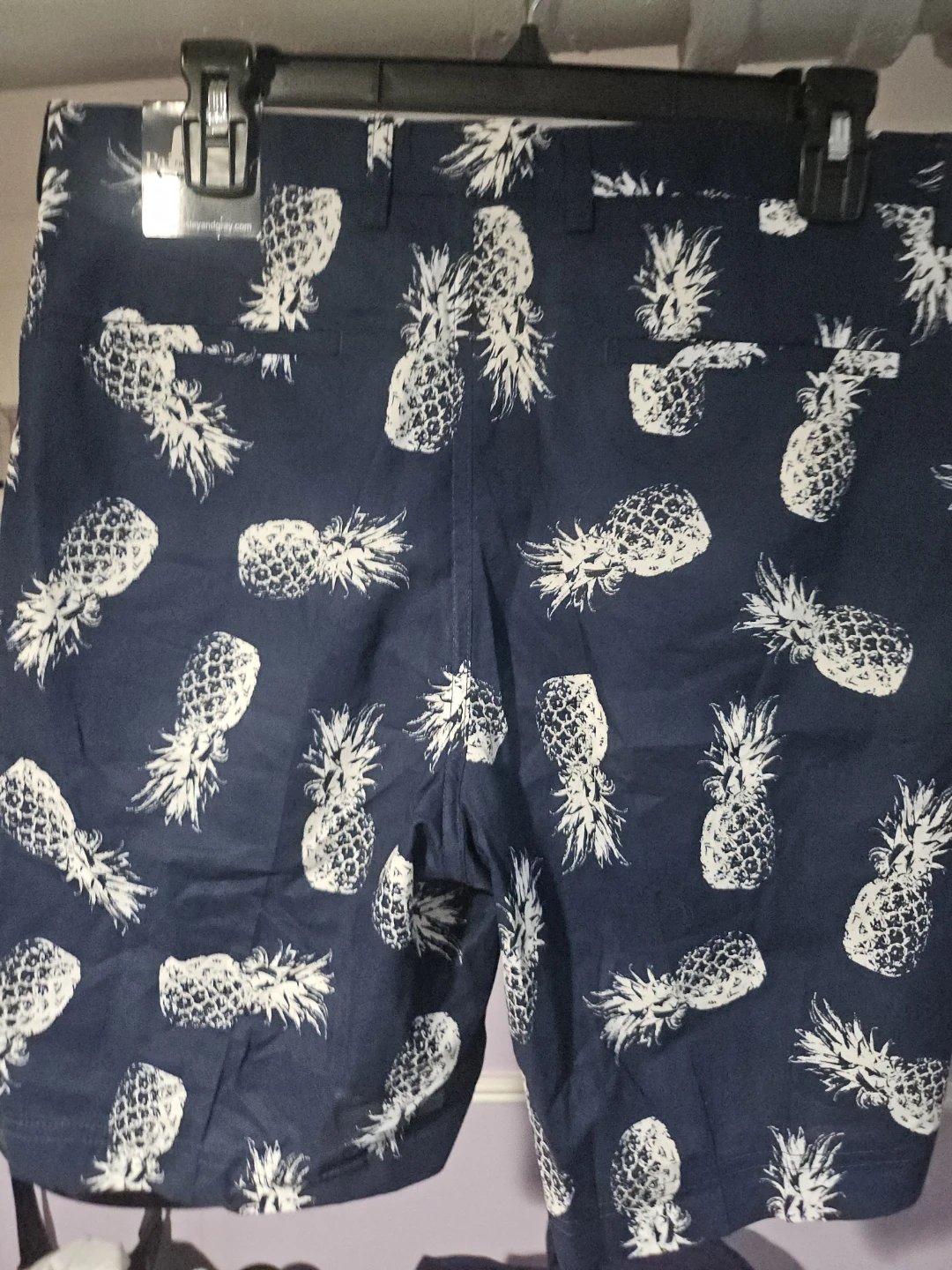 Paisley Gray Navy Pineapple Print Shorts - photo 3