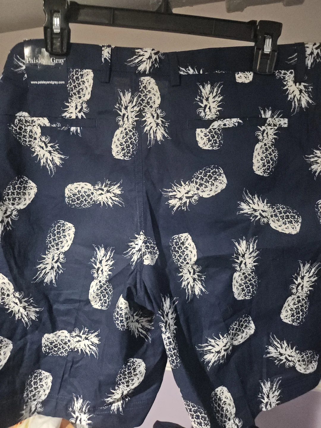 Paisley Gray Navy Pineapple Print Shorts - photo 4