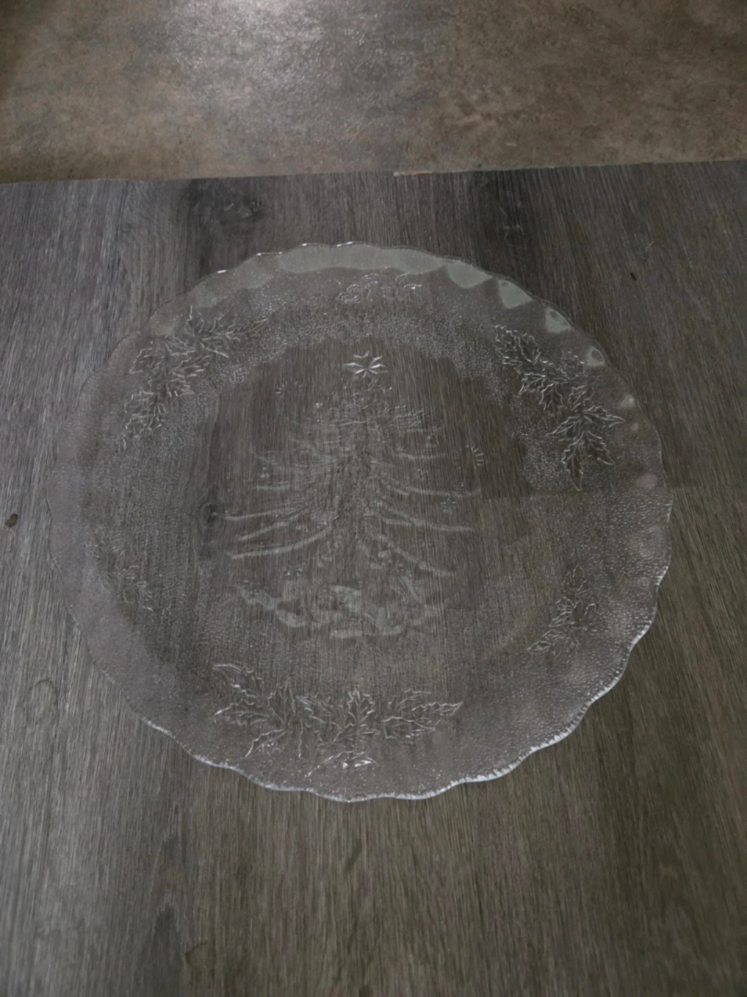 Christmas Tree Design Glass Platter