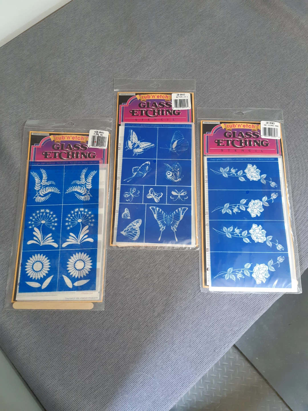 90s Rub n Etch Glass Etching Stencil set