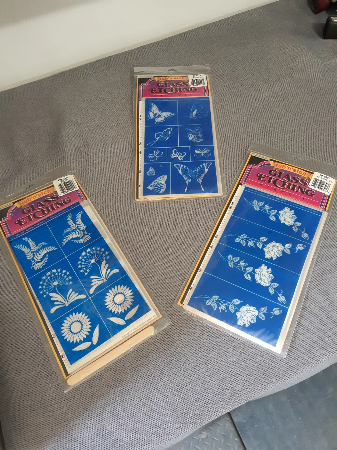 90s Rub n Etch Glass Etching Stencil set - photo 5