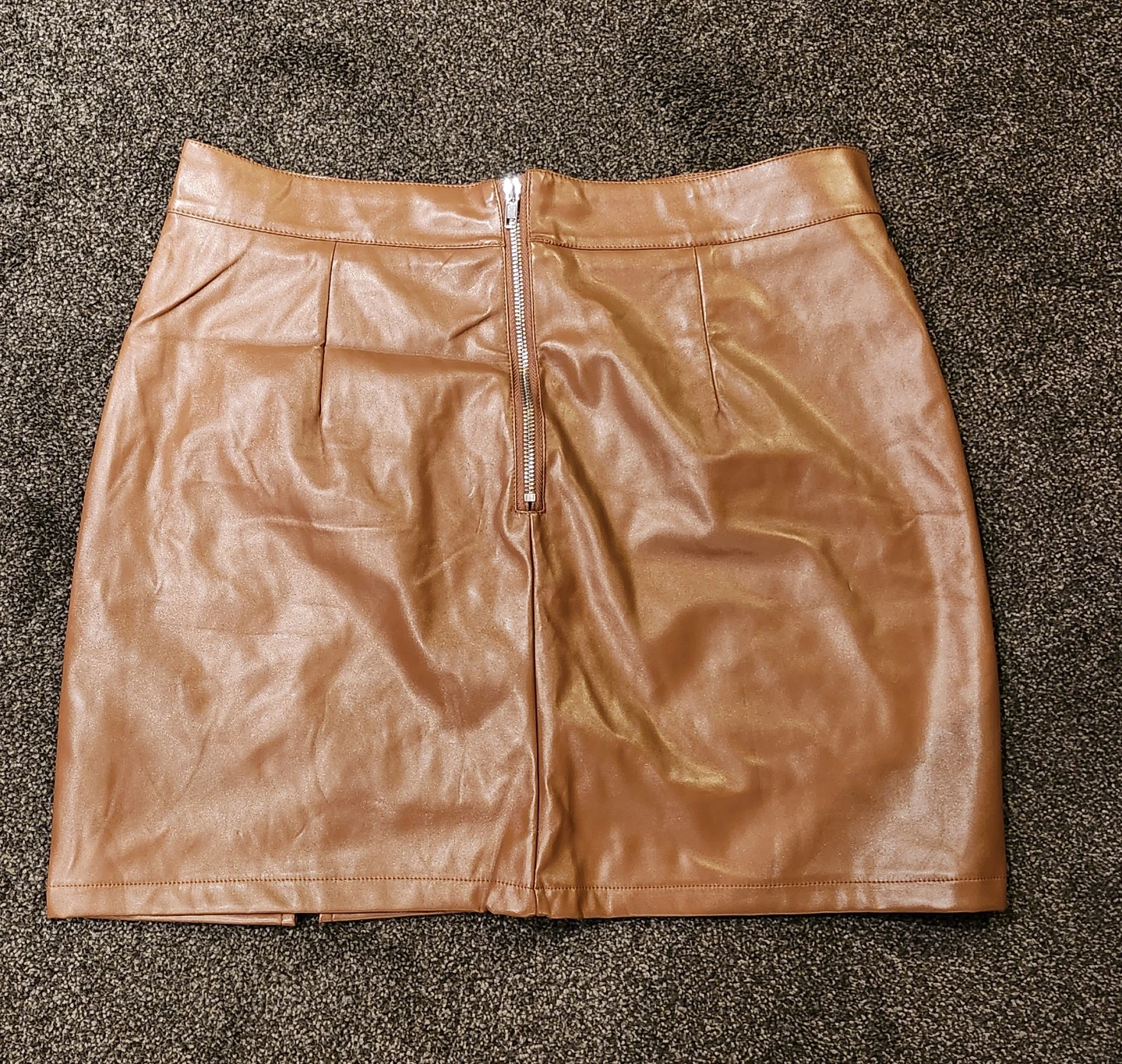 Brown Faux Leather Mini Skort - photo 3