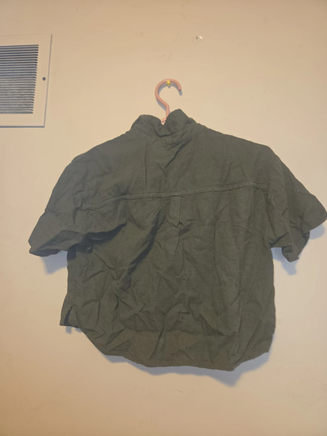 Green Short Sleeve Button-Up Shirt cropped - photo 2