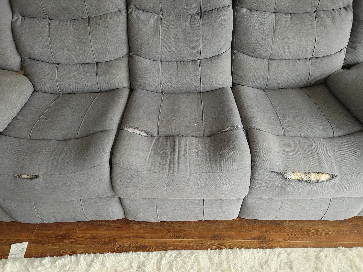 Grey 3-Seater Reclining Sofa with Console - photo 3